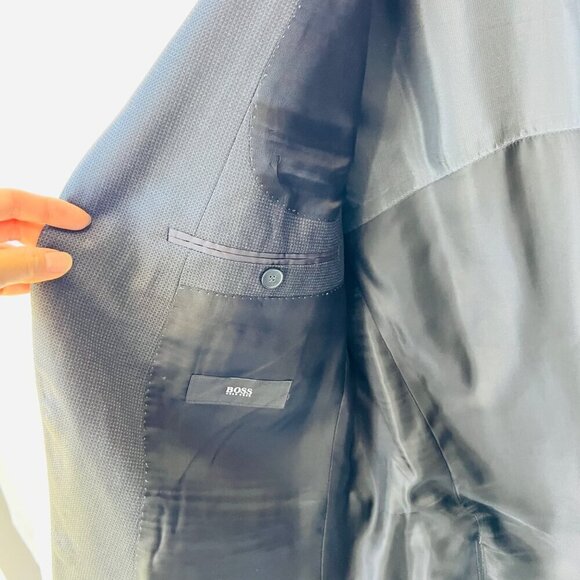 Boss Hugo Boss Huge4/Genius3 Wool slim sport coat, textured gray, Size 40R - Picture 8 of 16